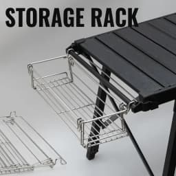Outdoor Aluminum Table Side Storage Rack Hanging Mesh IGT Table Expansion Bracket Folding Table Extension Basket Folding Rac