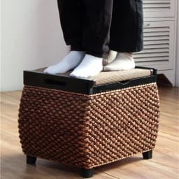 MOMO Rattan Storage Stool Storage Stool Solid Wood Storage Box Shoes Stool Household Can Sit Sofa Stool Doorway Shoe Bench