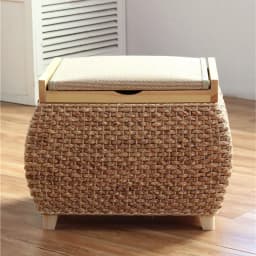 MOMO Rattan Storage Stool Storage Stool Solid Wood Storage Box Shoes Stool Household Can Sit Sofa Stool Doorway Shoe Bench