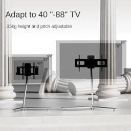 MOMO TV Floor Standing Stand Movable Living Room Bedroom Silver Wing With Wheels 55 Inch 65 Inch Vertical TV Stand