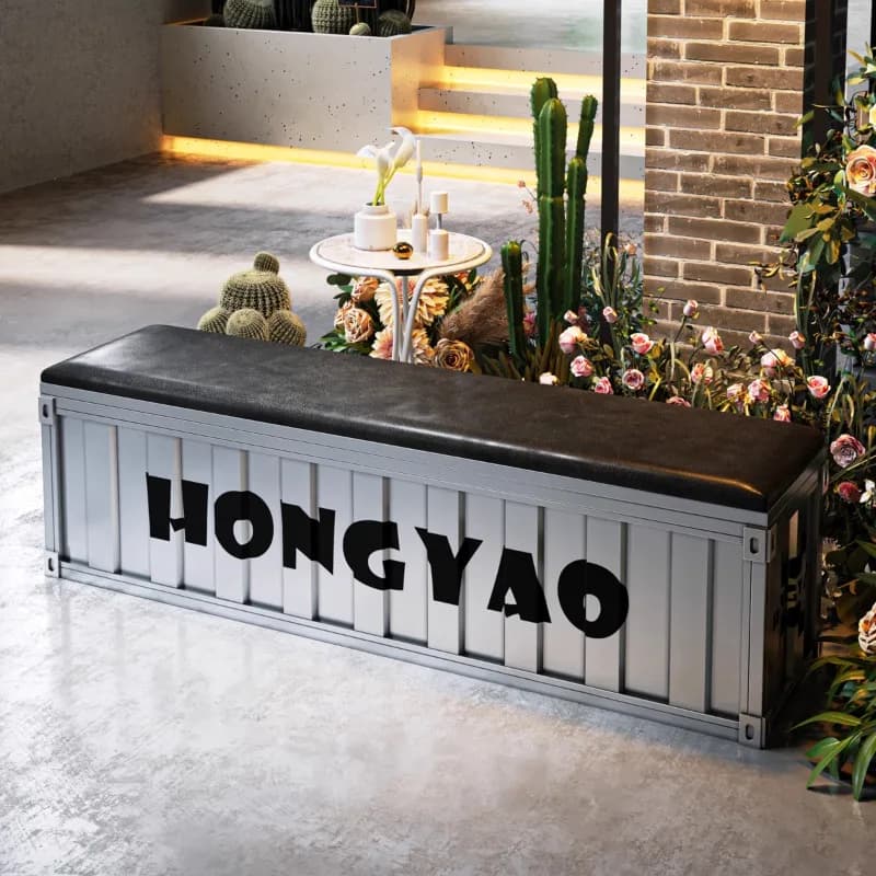 Industrial Metal Bench Entryway Shoe Storage Stool Rustic Long Bench for Clothing Store & Gym Lounge Vintage Waiting Seat