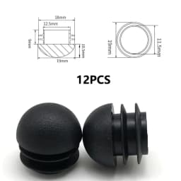 12 Pcs Round Furniture Feet End Blanking Insert Pads Table Chair Leg Tube Tip Caps Plugs Plastic Home Floor Protector