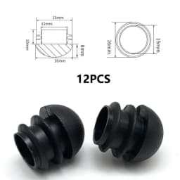12 Pcs Round Furniture Feet End Blanking Insert Pads Table Chair Leg Tube Tip Caps Plugs Plastic Home Floor Protector