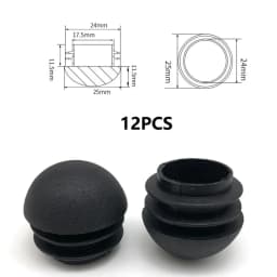 12 Pcs Round Furniture Feet End Blanking Insert Pads Table Chair Leg Tube Tip Caps Plugs Plastic Home Floor Protector