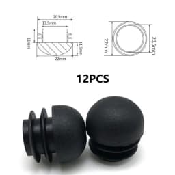 12 Pcs Round Furniture Feet End Blanking Insert Pads Table Chair Leg Tube Tip Caps Plugs Plastic Home Floor Protector