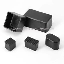 Furniture Tube End Covers Tips Non-slip Floor Protector Pads Pipe Plugs Square/Rectangle Black Chair Leg Caps Rubber Table Feet