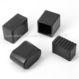 Furniture Tube End Covers Tips Non-slip Floor Protector Pads Pipe Plugs Square/Rectangle Black Chair Leg Caps Rubber Table Feet