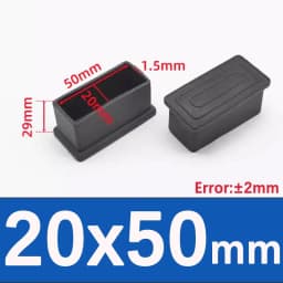 Furniture Tube End Covers Tips Non-slip Floor Protector Pads Pipe Plugs Square/Rectangle Black Chair Leg Caps Rubber Table Feet