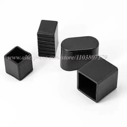 Furniture Tube End Covers Tips Non-slip Floor Protector Pads Pipe Plugs Square/Rectangle Black Chair Leg Caps Rubber Table Feet