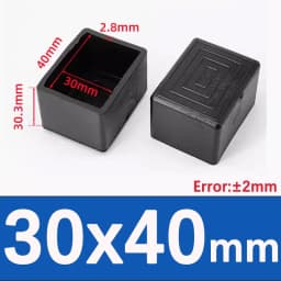 Furniture Tube End Covers Tips Non-slip Floor Protector Pads Pipe Plugs Square/Rectangle Black Chair Leg Caps Rubber Table Feet