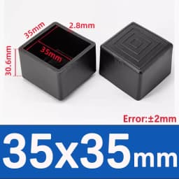 Furniture Tube End Covers Tips Non-slip Floor Protector Pads Pipe Plugs Square/Rectangle Black Chair Leg Caps Rubber Table Feet