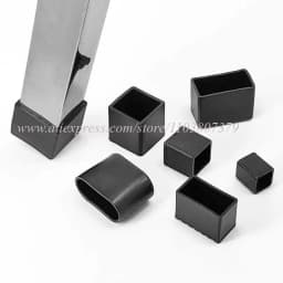Furniture Tube End Covers Tips Non-slip Floor Protector Pads Pipe Plugs Square/Rectangle Black Chair Leg Caps Rubber Table Feet