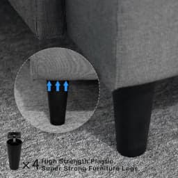 4Pcs Round Tapered Black Plastic Furniture Legs Feet with Mounting Plates M8*25 Thread Shank for Sofa and Chair 4 to12cm height