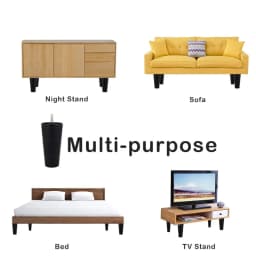 4Pcs Round Tapered Black Plastic Furniture Legs Feet with Mounting Plates M8*25 Thread Shank for Sofa and Chair 4 to12cm height