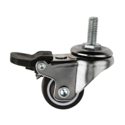 4pcs M6 Threaded Stem Casters Tiny Shopping Swivel Wheels without/with Brakes Soft Rubber TPE Sliding Wheel 241b/11kg Loading