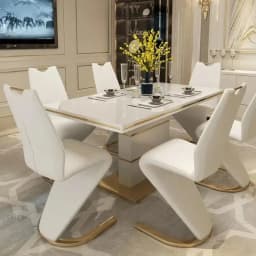 Marble Square Dining Table Set 4 Chairs and 6 Chairs,modern Luxury Gold with 6 Seater Restaurant Dining Room Furniture