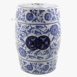 Ceramic Shoe Changing Stool Drum Bathroom Neoclassical Drum Stool Sitting Low Stool Round Designer Furniture Office Footrest