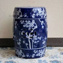 Ceramic Shoe Changing Stool Drum Bathroom Neoclassical Drum Stool Sitting Low Stool Round Designer Furniture Office Footrest