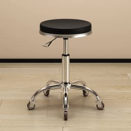 Professional Swivel Salon Stool with Wheels Ottomans Adjustable PU Leather Stylist Chair for Nail Spa Beauty Salon Furniture