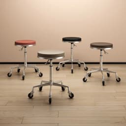 Professional Swivel Salon Stool with Wheels Ottomans Adjustable PU Leather Stylist Chair for Nail Spa Beauty Salon Furniture