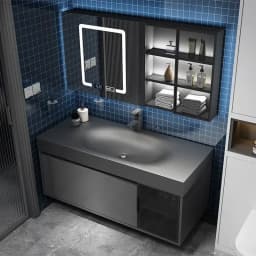 Modern Bathroom Cabinet Smart Mirror Cabinet Rock Integrated Washbasin Bathroom Vanity Cabinets with Sink Bathroom Furniture