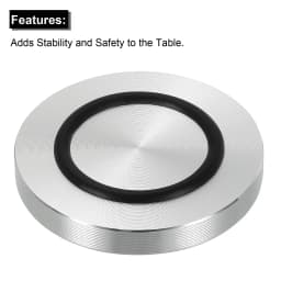 4pcs 40/50/60mm Dia Aluminum Circle Disc Glass Top Adapter M8 Round Table Feet Pad Plate Hardware with Anti-Slip Rubber Ring