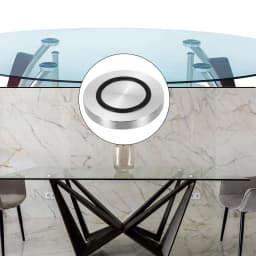 4pcs 40/50/60mm Dia Aluminum Circle Disc Glass Top Adapter M8 Round Table Feet Pad Plate Hardware with Anti-Slip Rubber Ring