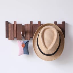 Beech and Walnut Coat Rack Wall Mounted Sticks Piano Clothes Rack Creative Hanging Doorway Entrance Cloak Rack Home Decor
