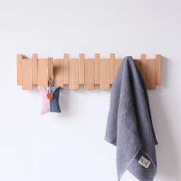 Beech and Walnut Coat Rack Wall Mounted Sticks Piano Clothes Rack Creative Hanging Doorway Entrance Cloak Rack Home Decor