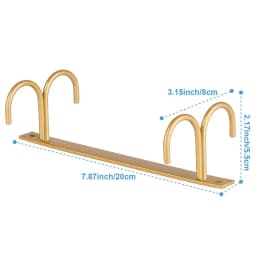 D2 Mug Rack Under Cabinet - Coffee Cup Holder 12 Mugs Hooks Under Shelf, Display Hanging Cups Drying Hook for Bar Kitchen Gold