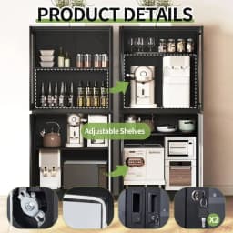 Fashion 71" Locking Display Cabinet with 2 Adjustable Shelves 4-Tier Tall Steel Cabinet, Metal Storage Cabinet with Glass Doors