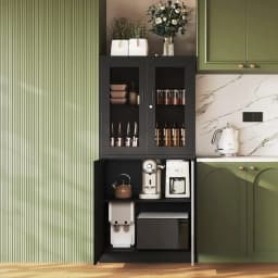 Fashion 71" Locking Display Cabinet with 2 Adjustable Shelves 4-Tier Tall Steel Cabinet, Metal Storage Cabinet with Glass Doors
