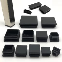 Black PE Plastic Square Tube Pipe Plug Rectangle Blanking End Caps Inserts Bung Table Chair Feet Pad