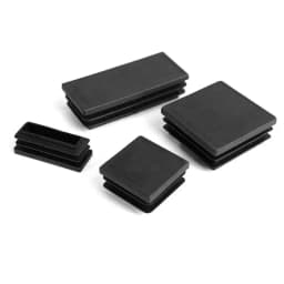 Black PE Plastic Square Tube Pipe Plug Rectangle Blanking End Caps Inserts Bung Table Chair Feet Pad
