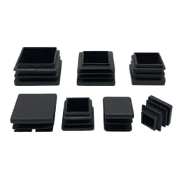 Black PE Plastic Square Tube Pipe Plug Rectangle Blanking End Caps Inserts Bung Table Chair Feet Pad