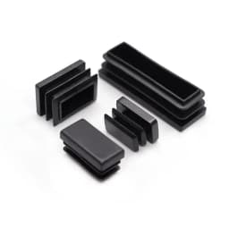 Black PE Plastic Square Tube Pipe Plug Rectangle Blanking End Caps Inserts Bung Table Chair Feet Pad