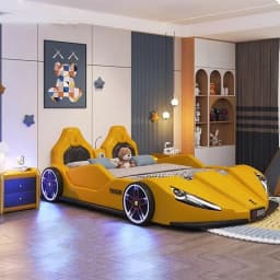 # Hot Sales High End Bedroom Bed Bases Kids Frames Luxury Black King Size Boys Car Bed Children Modern Camas Matrimonial Room Fu