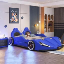 # Hot Sales High End Bedroom Bed Bases Kids Frames Luxury Black King Size Boys Car Bed Children Modern Camas Matrimonial Room Fu