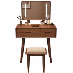 Brown Simple Vanity Table Dest Storage Drawer Solid Wood Makeup Vanity Desk Mirror Modern Coiffeuse De Chambre Furniture Home