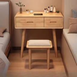 Brown Simple Vanity Table Dest Storage Drawer Solid Wood Makeup Vanity Desk Mirror Modern Coiffeuse De Chambre Furniture Home
