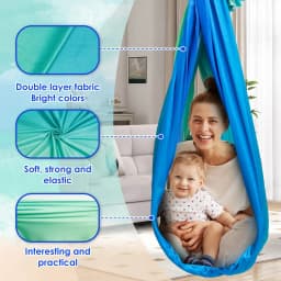 Sensory Swing Comfortable Kids Sensory Hammock Holds up to 200 lbs Indoor Cuddle Swing with 360° Swivel Hardware for Children