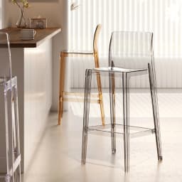 Scandinavian Style Transparent Acrylic Bar Stools Light Luxury Simple High Chair for Cafe Milk Tea Store Household