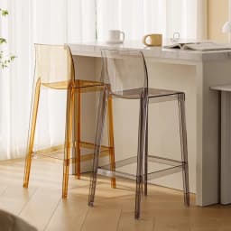 Scandinavian Style Transparent Acrylic Bar Stools Light Luxury Simple High Chair for Cafe Milk Tea Store Household