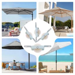 4pcs Patio Umbrella Rope Pulley Bracket Parasol Rope Sliding Bracket Replacement Parts Umbrella Steel Furniture Door Rollers
