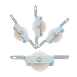 4pcs Patio Umbrella Rope Pulley Bracket Parasol Rope Sliding Bracket Replacement Parts Umbrella Steel Furniture Door Rollers
