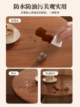 Wood Coffee table family small apartment sofa side living room tables round balcony bedroom bedside tea table shelf