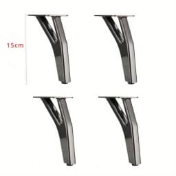 4pcs 15cm Y-Shape Metal Furniture Legs Modern Replacements Feet Heavy Duty Tapered Table Sofa Legs Couch Decorative Leg