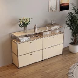 Modern Module Living Room Cabinet Stainless Steel TV Cabinet Storage Combination Sideboard Chest of Drawers Customizable Wooden