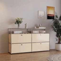 Modern Module Living Room Cabinet Stainless Steel TV Cabinet Storage Combination Sideboard Chest of Drawers Customizable Wooden