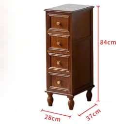 28cm Ultra-Thin Waterproof Sideboard Anti-Collision Drawer Cabinet with Brass Handles for Compact Living Room/Corner Storage